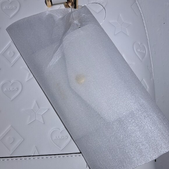 ALDO SACHEL PURSE DETACHABLE STRAP CLEAR WHITE COIN POUCH 2 INTERIOR POCKETS - Picture 6 of 10